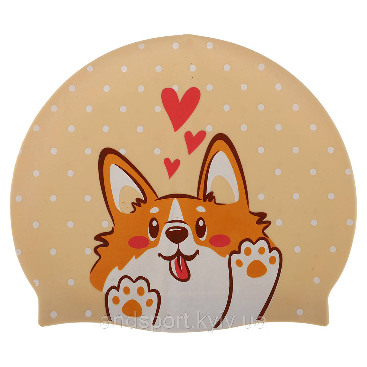 Шапочка для плавання силіконова юніорська MadWave Junior CORGI M057311 бежевий Код M057311