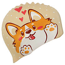 Шапочка для плавання силіконова юніорська MadWave Junior CORGI M057311 бежевий Код M057311, фото 4