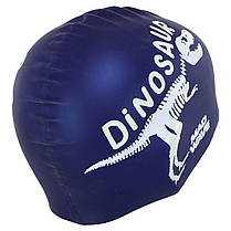 Шапочка для плавання силіконова юніорська MadWave Junior DINOSAUR M057307 темно-синій Код M057307, фото 5