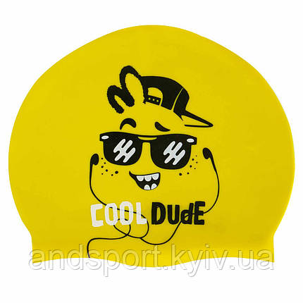 Шапочка для плавання силіконова юніорська MadWave Junior DUDE M057208 жовтий Код M057208, фото 1