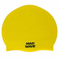 Шапочка для плавання силіконова юніорська MadWave Junior DUDE M057208 жовтий Код M057208, фото 2