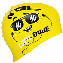 Шапочка для плавання силіконова юніорська MadWave Junior DUDE M057208 жовтий Код M057208, фото 4