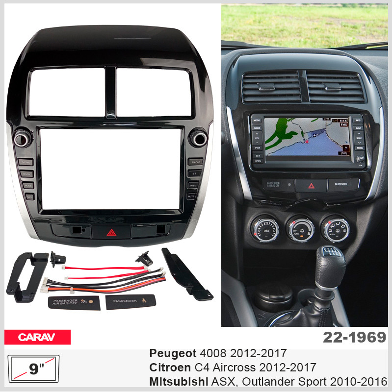 Перехідна рамка Carav Citroen C4 Aircross, Peugeot 4008, Mitsubishi ASX, Outlander Sport (22-1969), фото 1