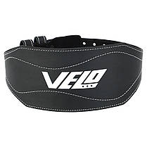 Пояс атлетичний шкіряний VELO VL-9741 ширина-15см розмір-S-XXL чорний-білий Код VL-9741, фото 6