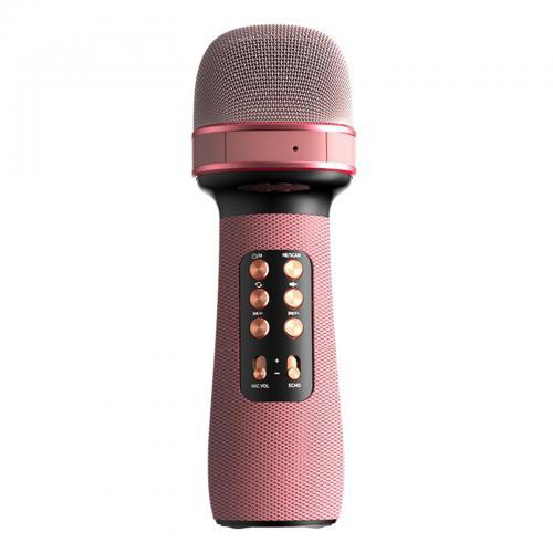 Караоке мікрофон Wster WS-898 Оригінал (USB, microSD, AUX, FM радіо, Bluetooth 5.0) — Рожевий
