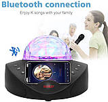 SDRD SD-308 караоке система для дому на два мікрофони з квітчастою і Вluetooth — Чорний, фото 4