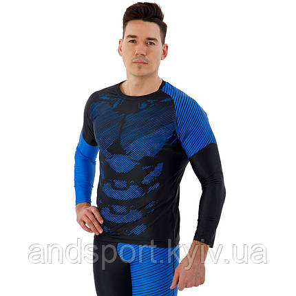 Рашгард лонгслів чоловічий Domino TC210-3 S-2XL чорний-синій Код TC210-3, фото 1