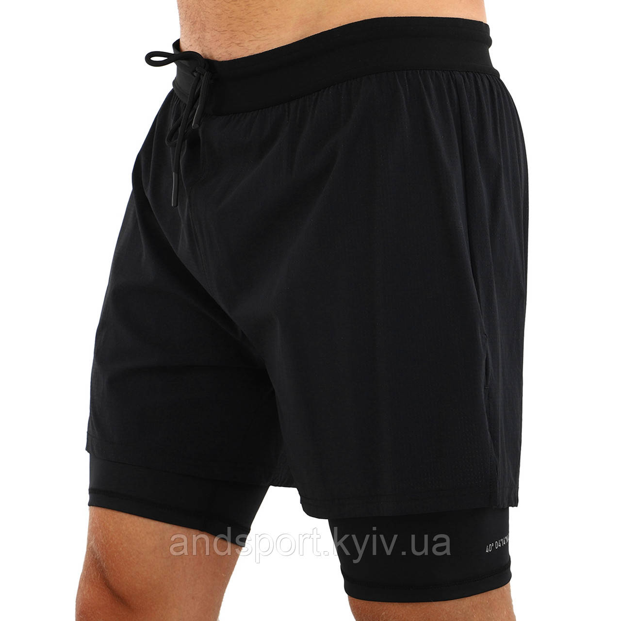 Шорти спортивні подвійні 2 в 1 з тайтсами чоловічі Joma R-TRAIL NATURE 103174-100 S-2XL чорний Код 103174-100
