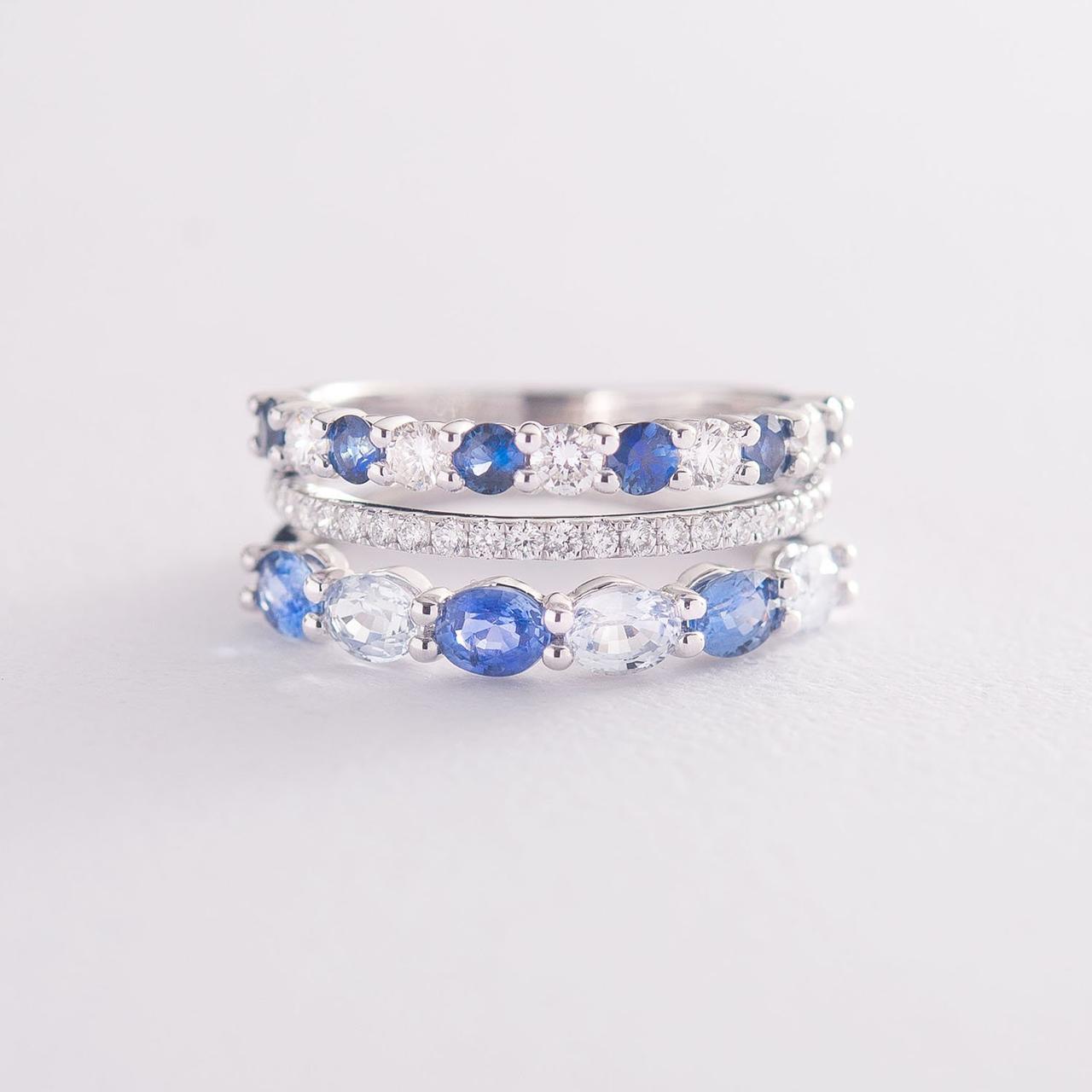 Золоте кільце (синій сапфір, діамант) 
кб0248sth, фото 1