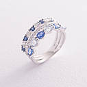 Золоте кільце (синій сапфір, діамант) 
кб0248sth, фото 3