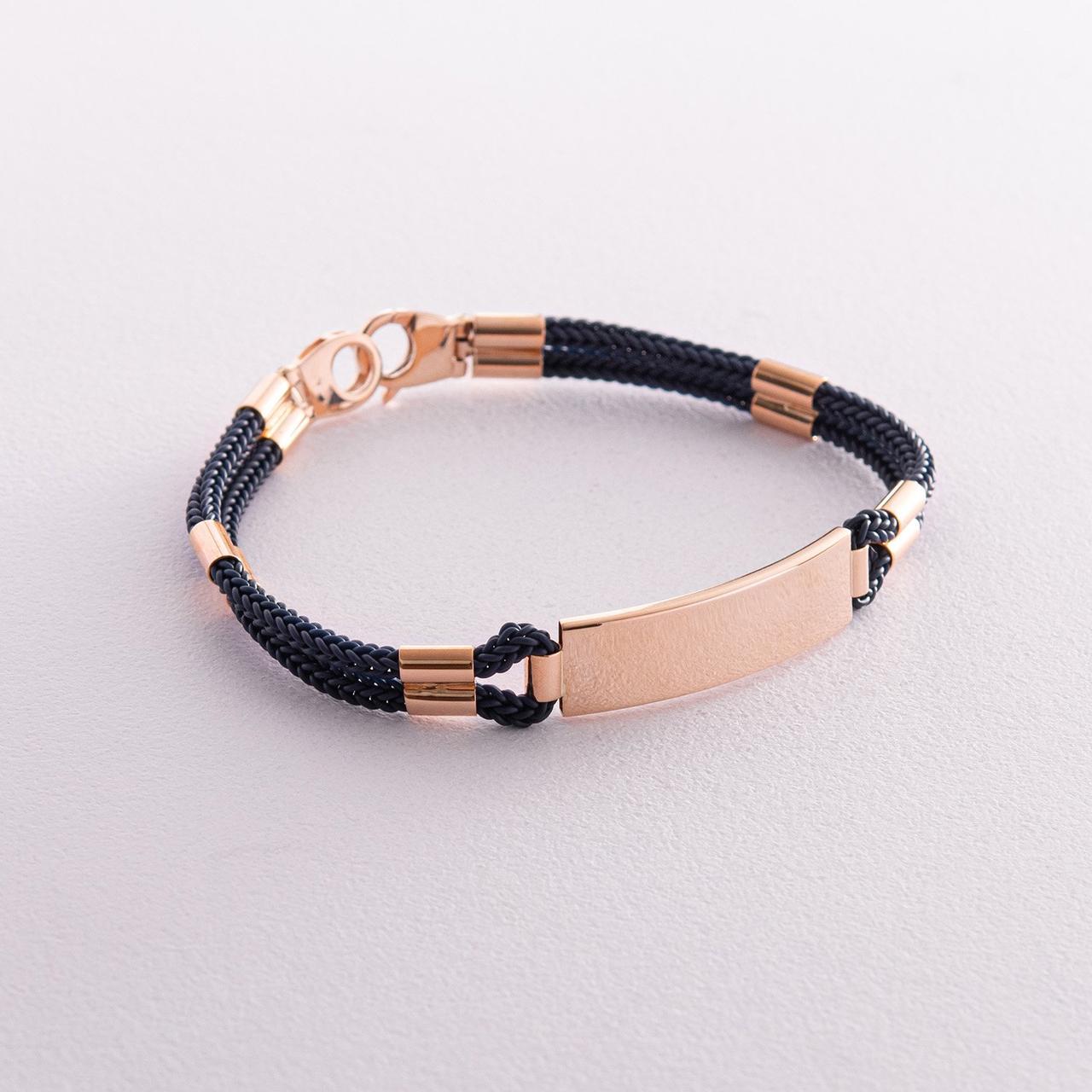 Чоловічий браслет із золотими вставками (можлива 
гравіювання) б05159, фото 1