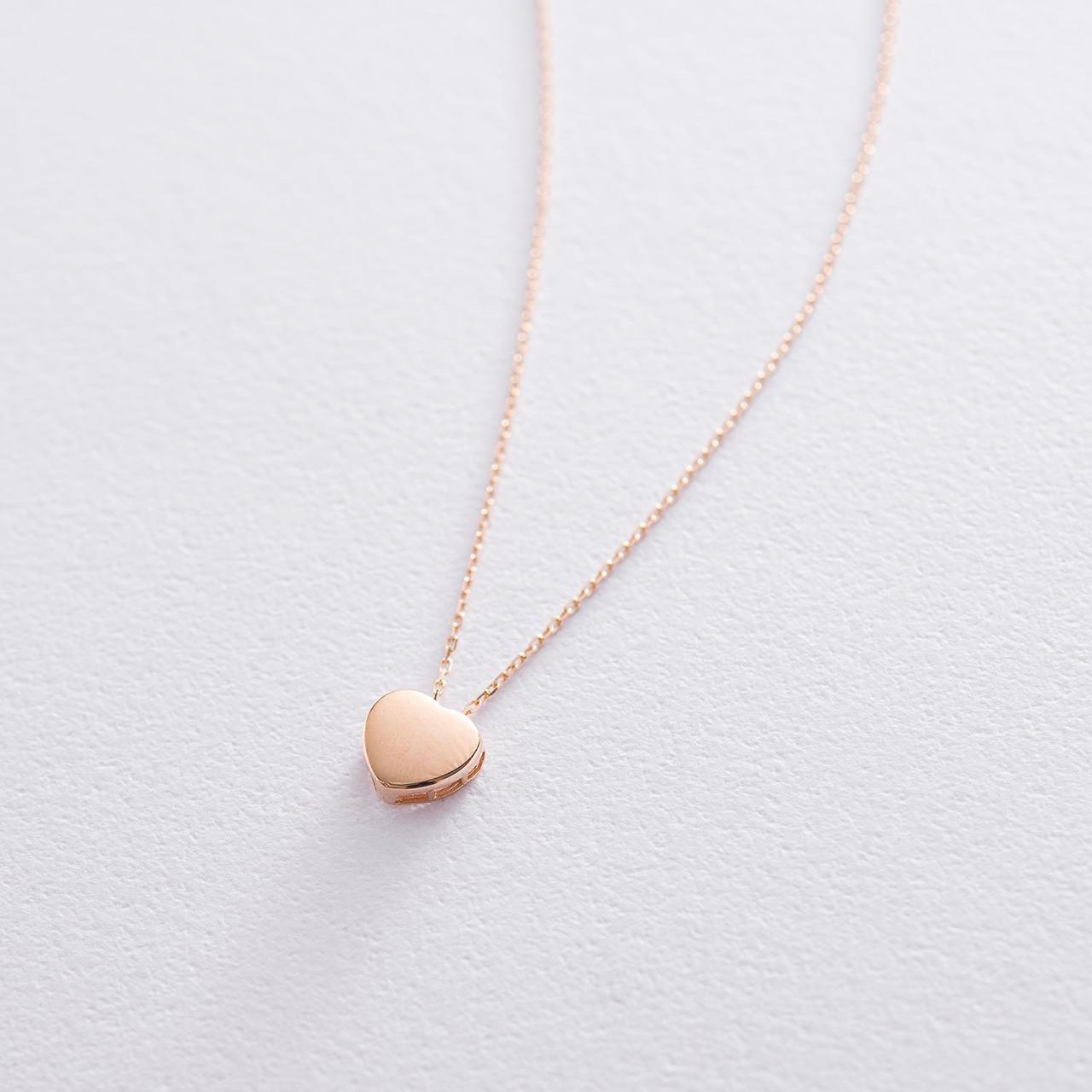 Кольє "Сердечко" в червоному золоті коло01649, фото 1