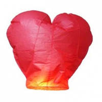 Небесний ліхтарик "Серце".  Колір: Червоний. Розмір: 90 см.