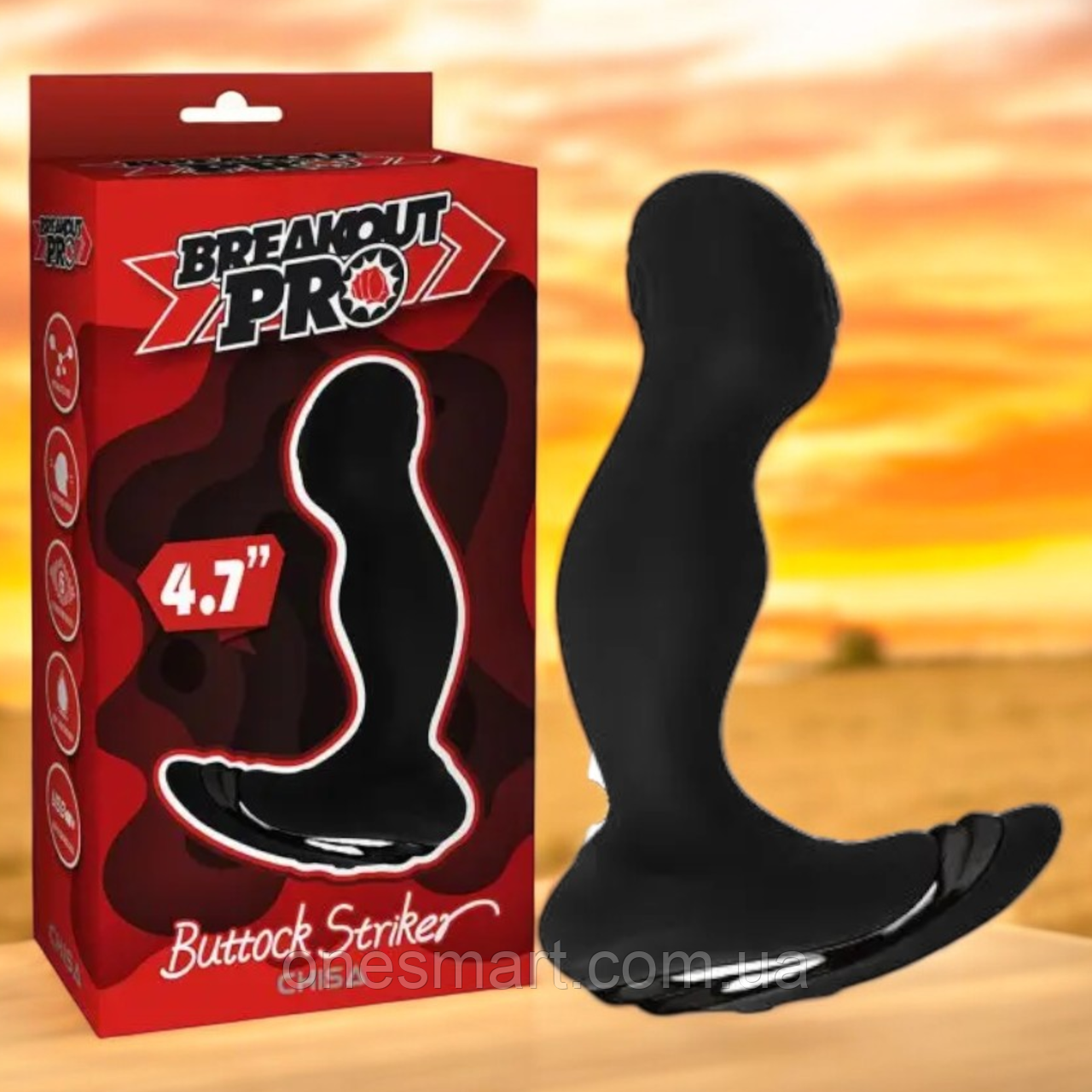 Масажер простати з вібрацією Breakout Pro "Buttock Striker" Chisa, фото 1