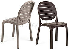 Стільчик пластиковий для тераси Nardi Erica біло-коричневий, фото 2