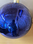 УЦІНКА Велика ялинкова іграшка - куля, 40 см, синя, глянець, пластик (031405-2), фото 3