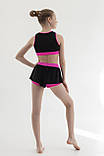 Комплект для pole dance топ з шортами для дівчинки з біфлексу куліра та масла Жасмин р. 26-44, фото 2
