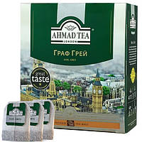 Чай Ахмад 100 пакетиків з бергамотом чорний Граф Грей 100 х 2 г