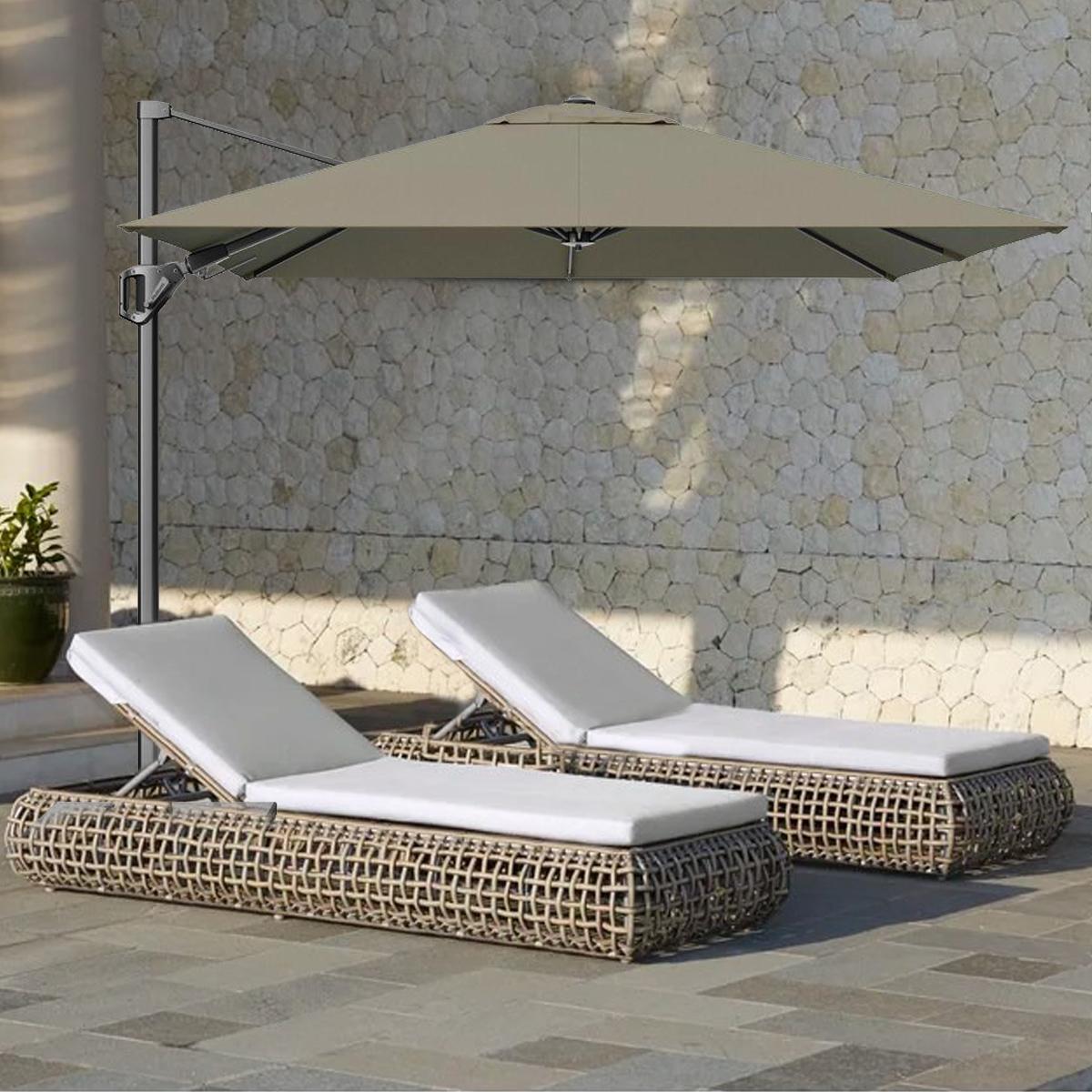Комплект вуличних меблів для відпочинку з 2-х шезлонгів Skyline Design і парасольки Platinum, фото 1