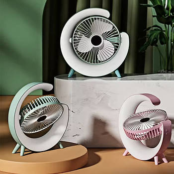 Вентилятор настільний з підсвічуванням, USB / Міні вентилятор з RGB підсвічуванням / Портативний вентилятор