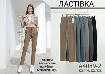 Штани жіночі бавовна Ластівка, розмір 3XL-4XL, асорті, А4089-2