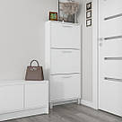 Стильна шафа для взуття на 3 відділення з ламінованого дсп в передпокій, декоративна комод під взуття 59 см, фото 4