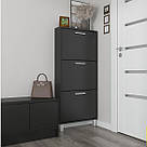 Стильна шафа для взуття на 3 відділення з ламінованого дсп в передпокій, декоративна комод під взуття 59 см, фото 3