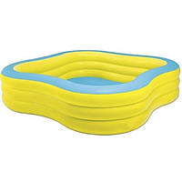 Басейн дитячий Intex 57495 Сімейний, 1250 л, надувне дно, зливний клапан, 229-229-56 см.
