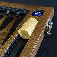 Нарди дерев'яні подарункові 48×24см з епоксидної смоли чорного кольору, фото 8