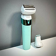 Жіночий епілятор та триммер 2 в 1 VGR V-729 Водостійка бездротова жіноча електробритва, фото 6