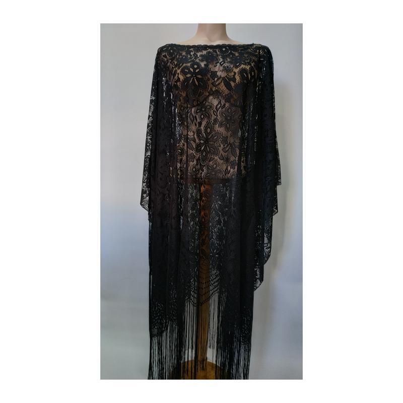 Туніка Akva свободного розміру з мережива чорна, фото 1