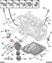 Масляний теплообмінник на Fiat Ducato 250, Peugeot Boxer, Citroen Jumper 3 (06-14) 2.2, 9675549080, 1103Q1
