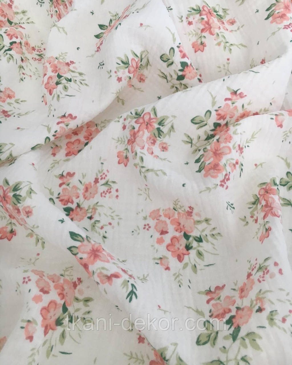 Муслін (жатка 1,35 м) пудрові букети, (0,45*135см), фото 1