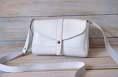 Жіноча шкіряна сумка Мілана, натуральна гладка шкіра, колір Білий