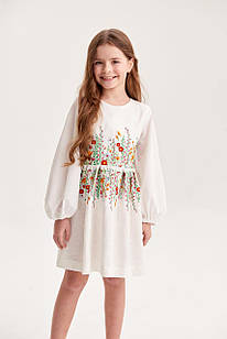 Сукня з вишивкою "Мавка" для дівчинки, дитяча лляна вишита сукня