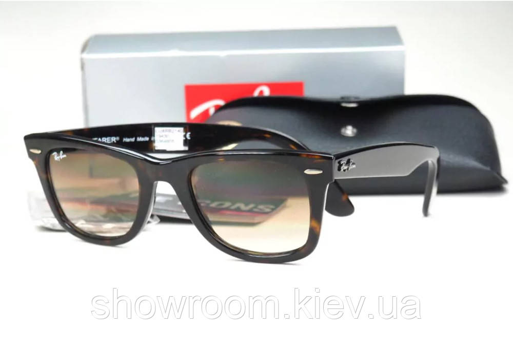 Чоловічі сонцезахисні окуляри в стилі RAY BAN Wayfarer 2140 (902/51) Lux