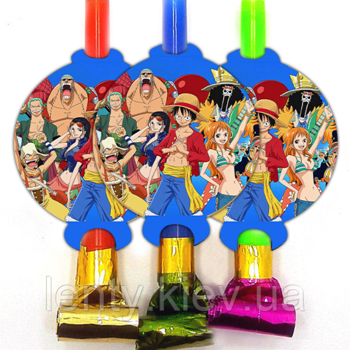 Язички - гудки карнавальні "Ван Піс / One Piece Команда солом'яного капелюха" (6 шт/уп) малотиражні -