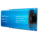 Інвертор для автомобільних акумуляторів 12V 220V 2600W перетворювач напруги для котла квартири чистий синус (2600Ват Power, фото 3