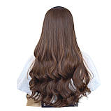 Волосся на заколках світло-коричневі 2/30 хвилясте термо на кліпсах шпильках тресси, фото 3