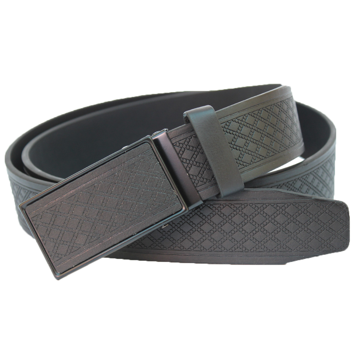 Брючний ремінь чоловічий із затискною пряжкою зі шкірозамінника, Coliberi. Арт.: RMBZZ0001-35