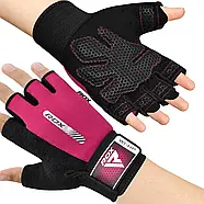 Рукавички для фітнесу RDX W1 Half Pink S, фото 5