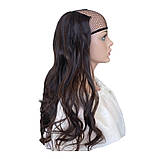 Волосся на заколках полуперука каштанова шоколадна №2/33 хвиляста термо на кліпсах шпильках тресси, фото 3