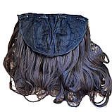 Волосся на заколках полуперука каштанова шоколадна №2/33 хвиляста термо на кліпсах шпильках тресси, фото 5