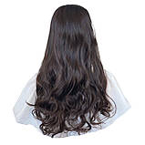 Волосся на заколках полуперука каштанова шоколадна №2/33 хвиляста термо на кліпсах шпильках тресси, фото 4