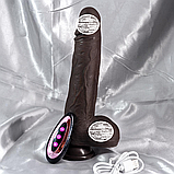 Фалоїмітатор 22 см з телескопією обертанням і підігріванням на пульті, вібратор із присоском і поштовхами, інтимні, фото 10