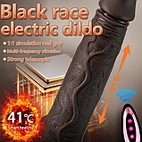 Фалоїмітатор 22 см з телескопією обертанням і підігріванням на пульті, вібратор із присоском і поштовхами, інтимні, фото 3