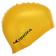 Шапочка для плавання силіконова для дорослих YINGFA C0068 Жовтий, фото 2