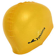 Шапочка для плавання силіконова для дорослих YINGFA C0068 Жовтий, фото 3