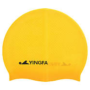 Шапочка для плавання силіконова для дорослих YINGFA C0068 Жовтий, фото 4