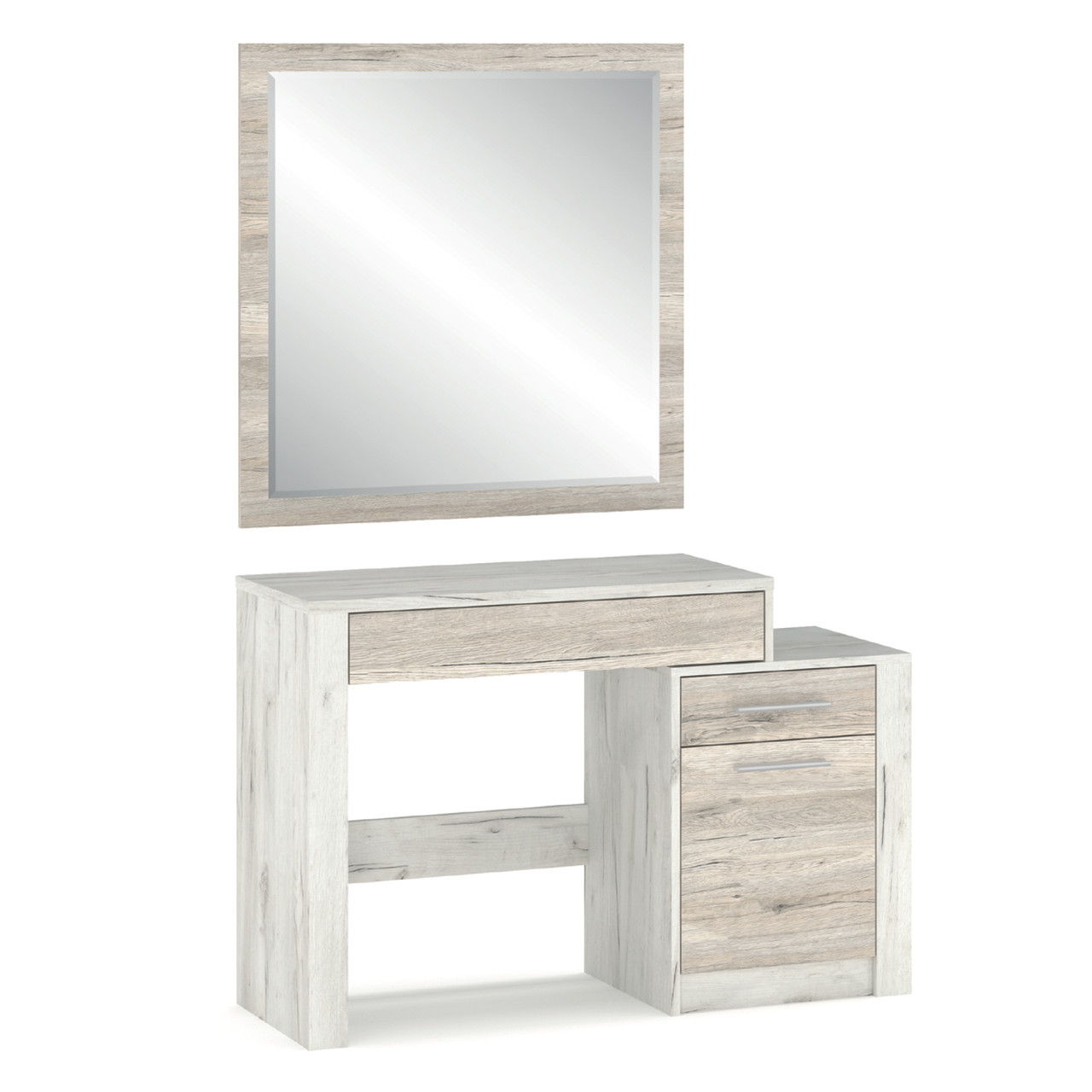 Современный косметический туалетный столик с зеркалом тумбой ящиками ...